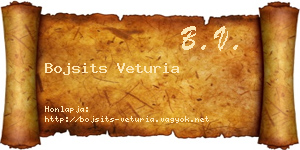 Bojsits Veturia névjegykártya